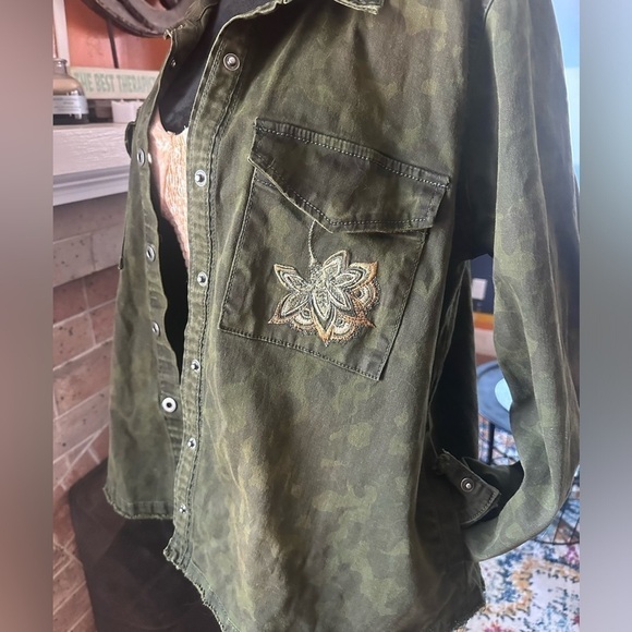 Vintage American Blues military style jacket Woman’s size L​​​ - Picture 2 of 5